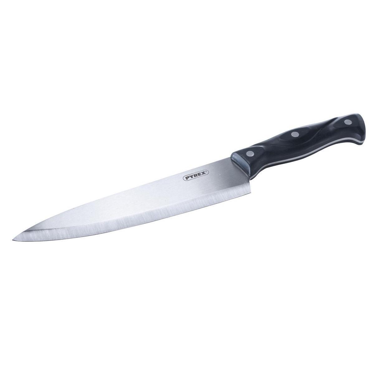 Grand couteau chef - Acier inoxydable - 33,5 x 4,7 cm - Noir
