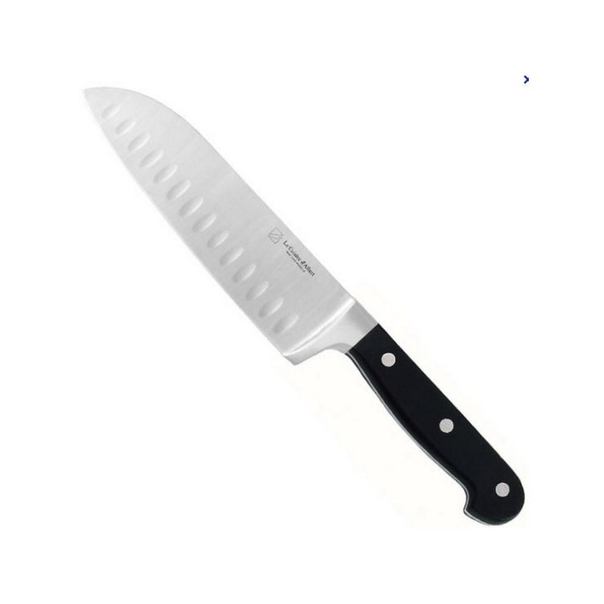 Grand couteau santoku - Acier inoxydable - 19 x 5,5 cm - Noir