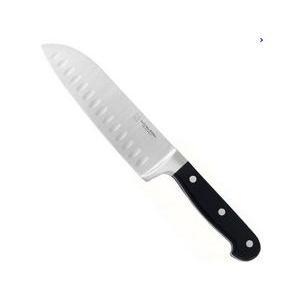 Grand couteau santoku - Acier inoxydable - 19 x 5,5 cm - Noir