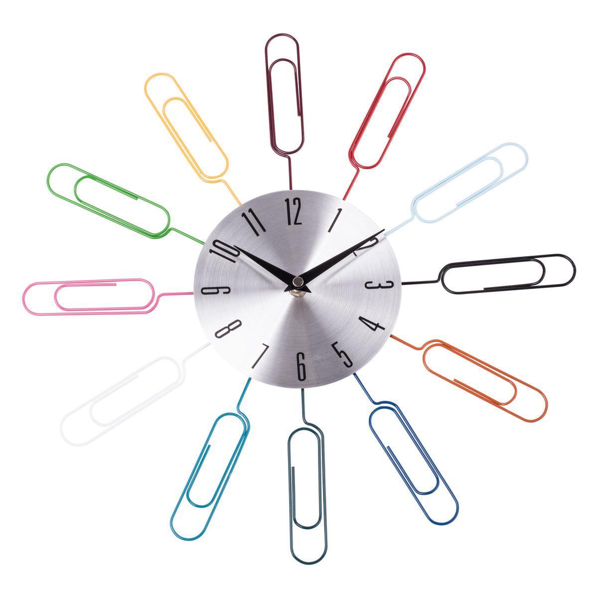 Horloge fun - Acier - Ø 38 cm - Gris, noir ou multicolore