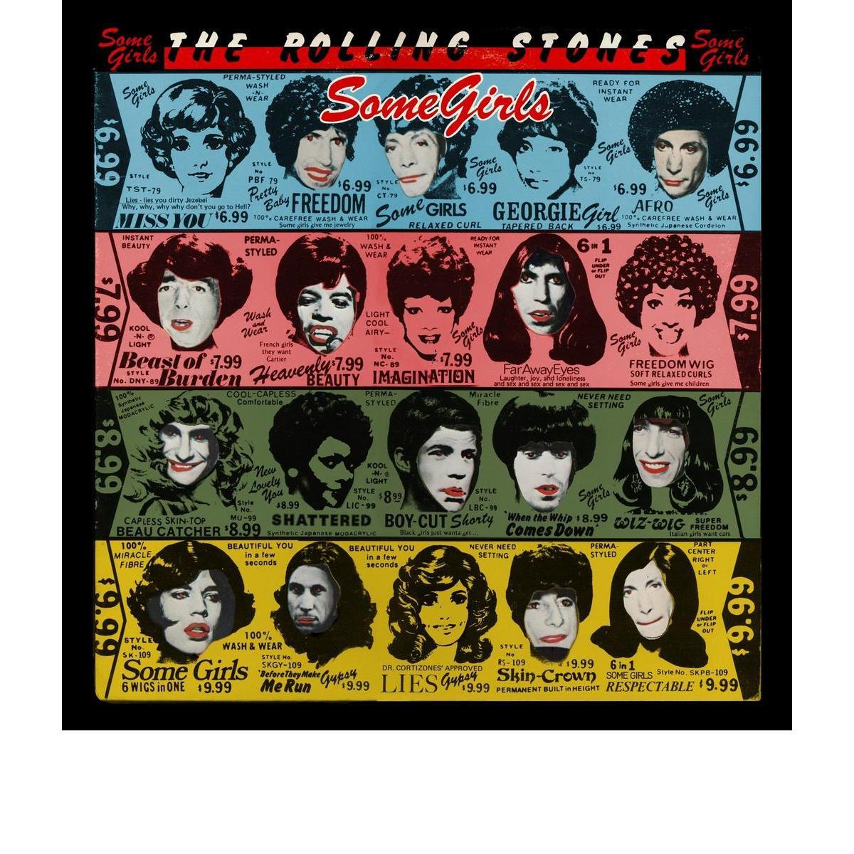 Toile Rolling Stones - Bois et coton - 30 x 30 cm - Multicolore
