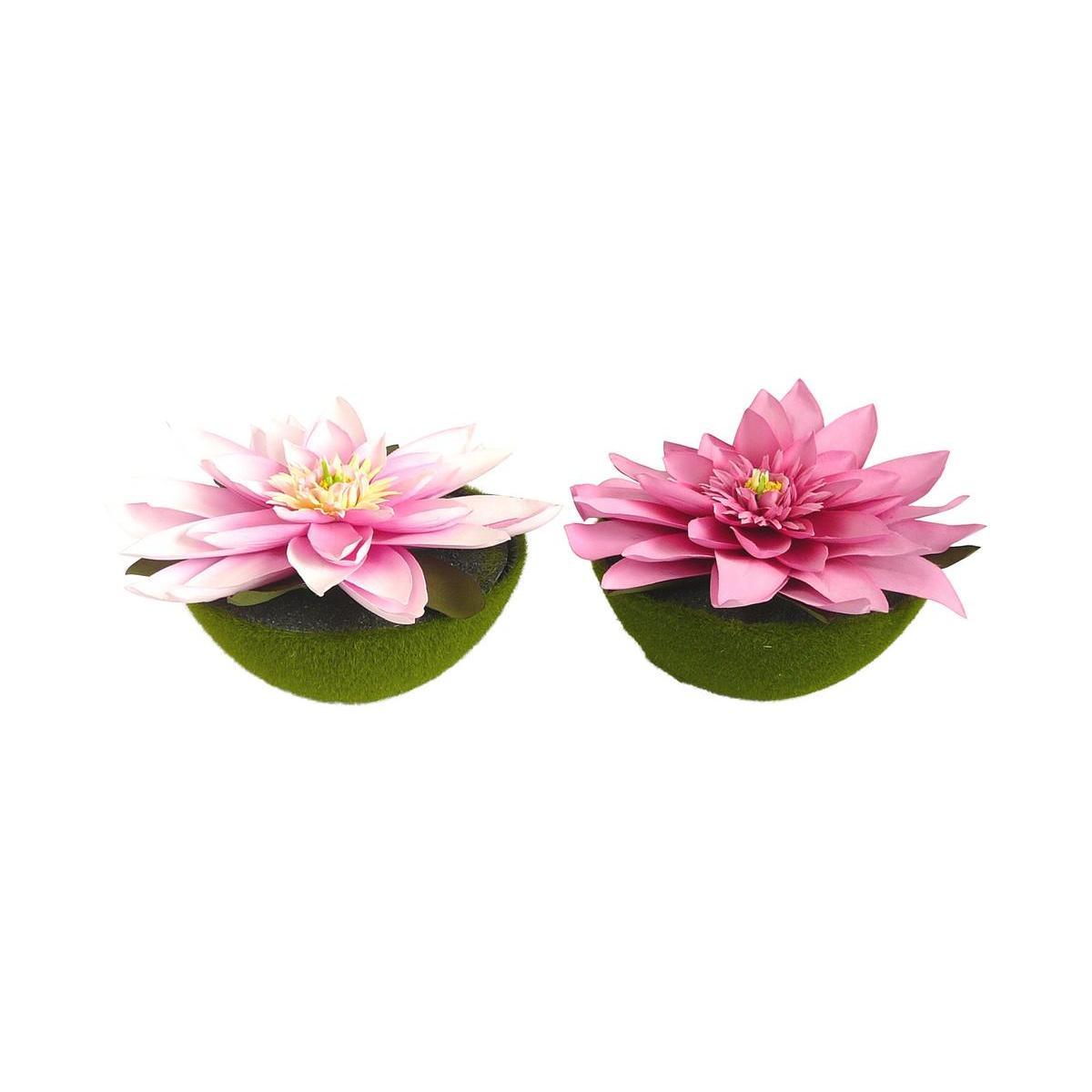 Coupe lotus - Plastique - 22 x H 12 cm - Rose