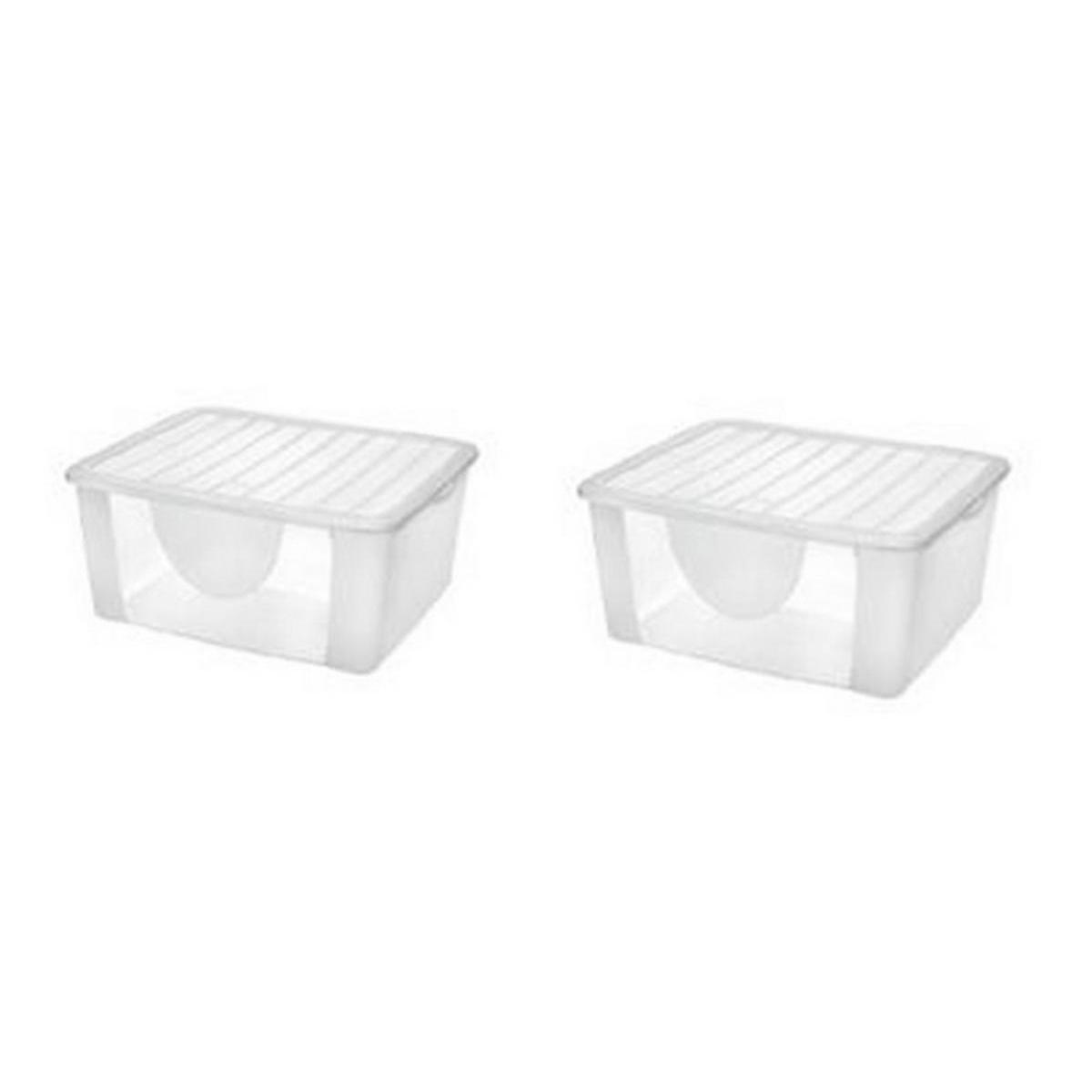 2 boîtes dodo - Plastique - 39,6 x 33 x H 17,7 cm - Blanc