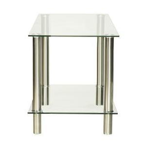 Table basse d'appoint - Verre et métal - 40 x 40 x H 50 cm - Transparent