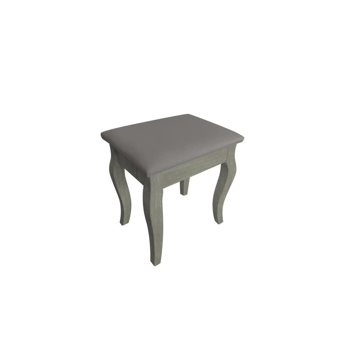 Tabouret Louis - Bois et tissu - 40 x 30 x H 44 cm - Taupe