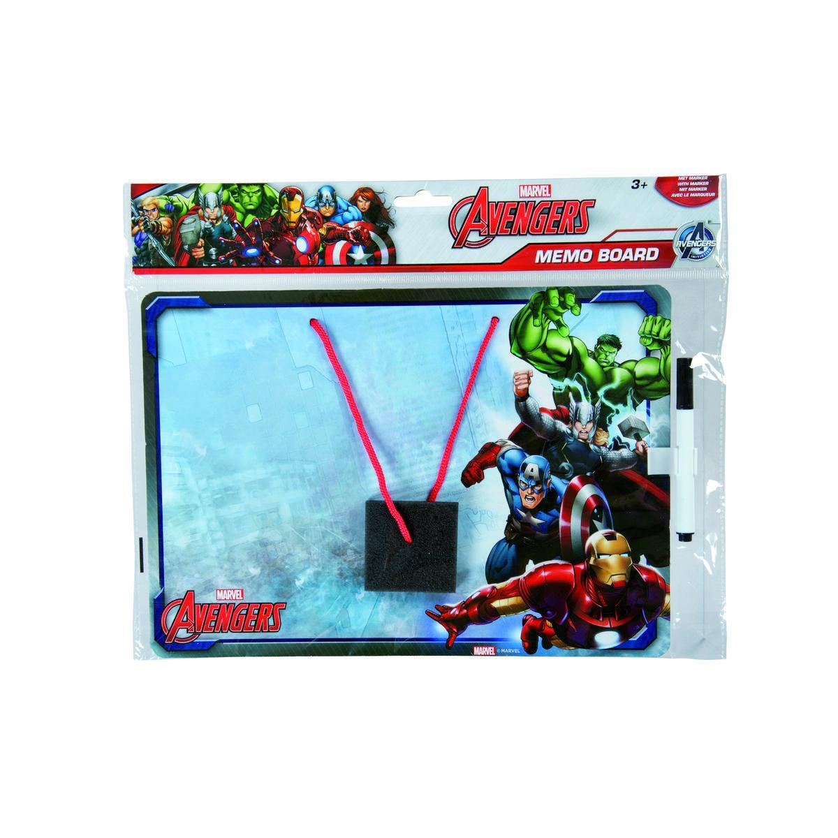 Ardoise Avengers avec feutre - Plastique et Carton - 29 x 20,5 cm - Multicolore