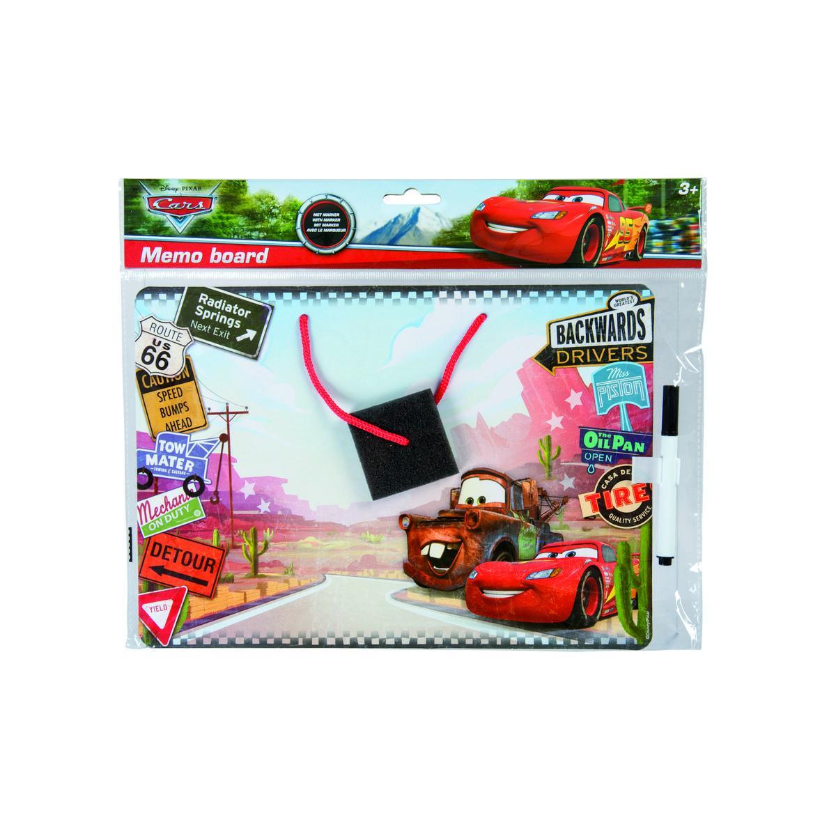 Ardoise Cars avec feutre - Plastique et carton - 29 x 20,5 cm - Multicolore
