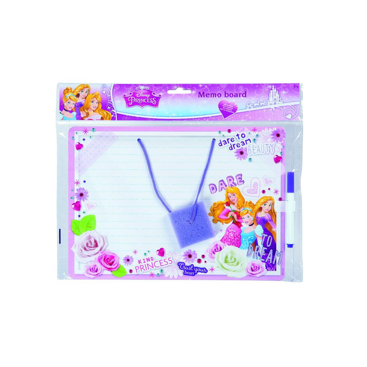 Ardoise Princesse avec feutre - Plastique et carton - 29 x 20,5 cm - Multicolore