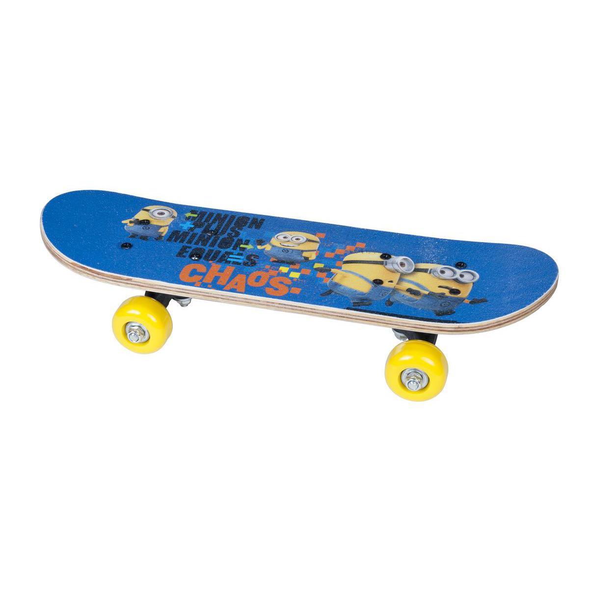 Skateboard - Bois, PVC et acier - 43 cm - Jaune et bleu