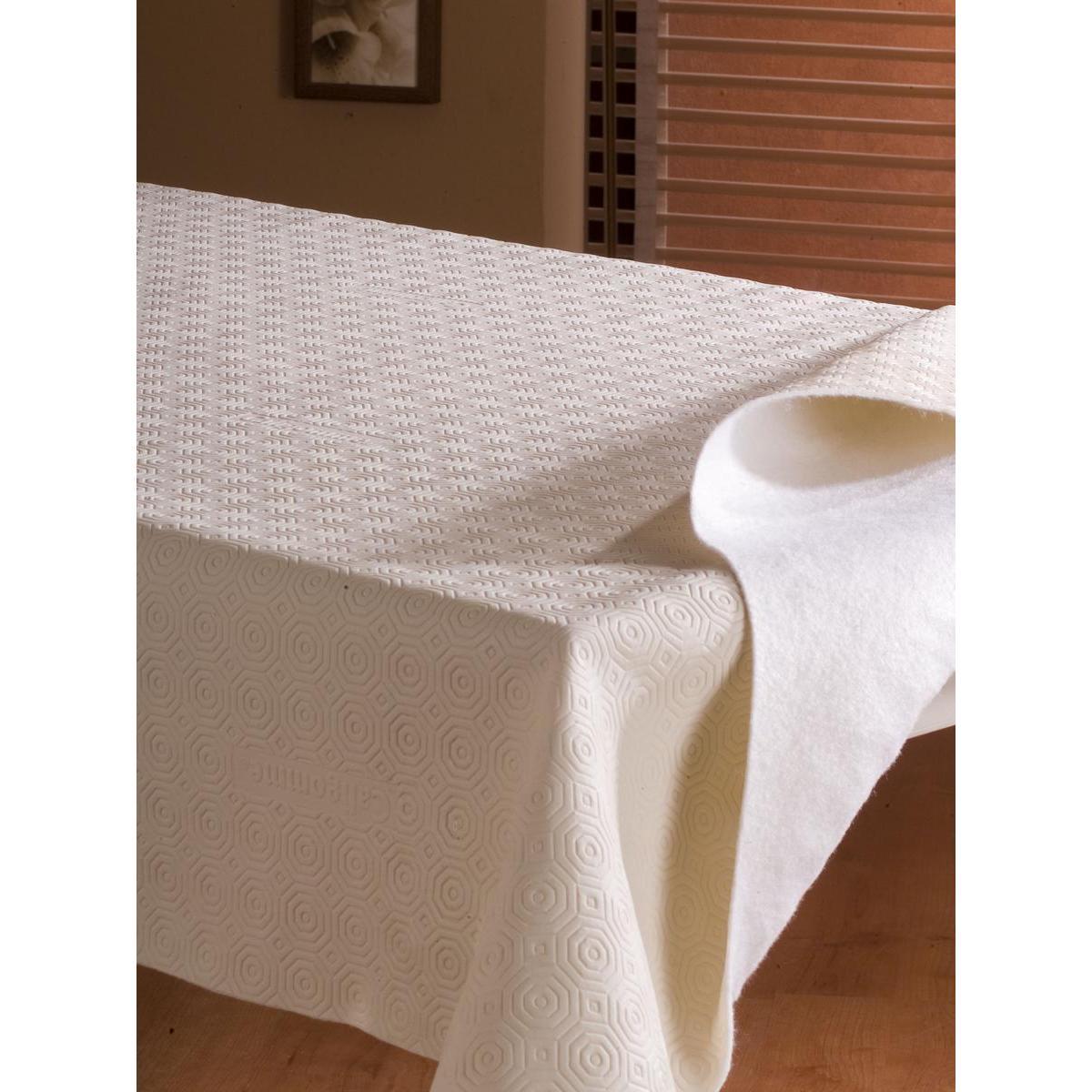 Protège table ronde - PVC et polyester - Ø 135 cm - Blanc