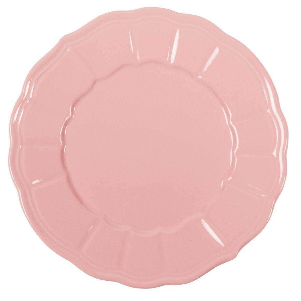 Assiette plate - Grès - Ø 27 cm - Rose pâle