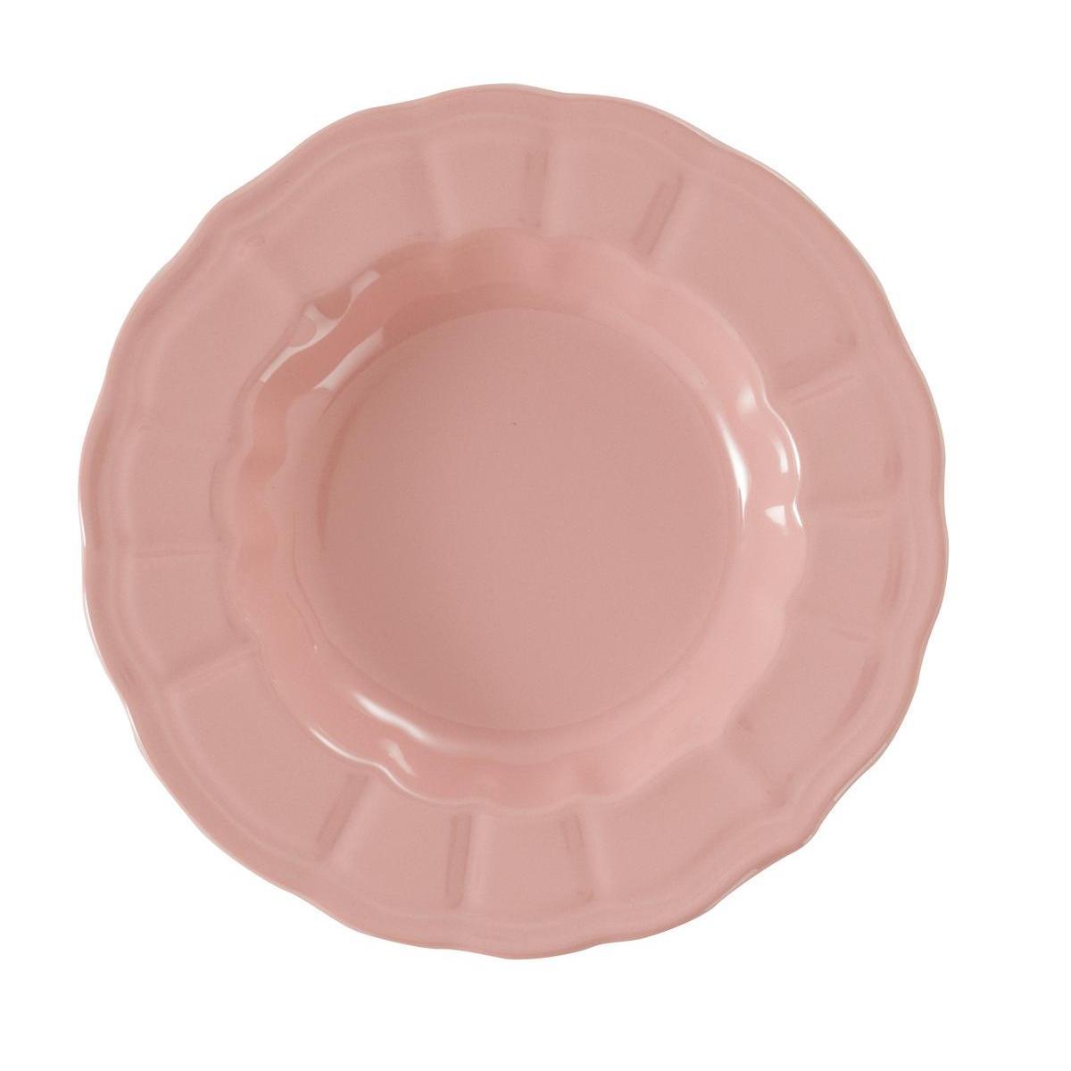 Assiette creuse - Grès - Ø 22 cm - Rose pâle