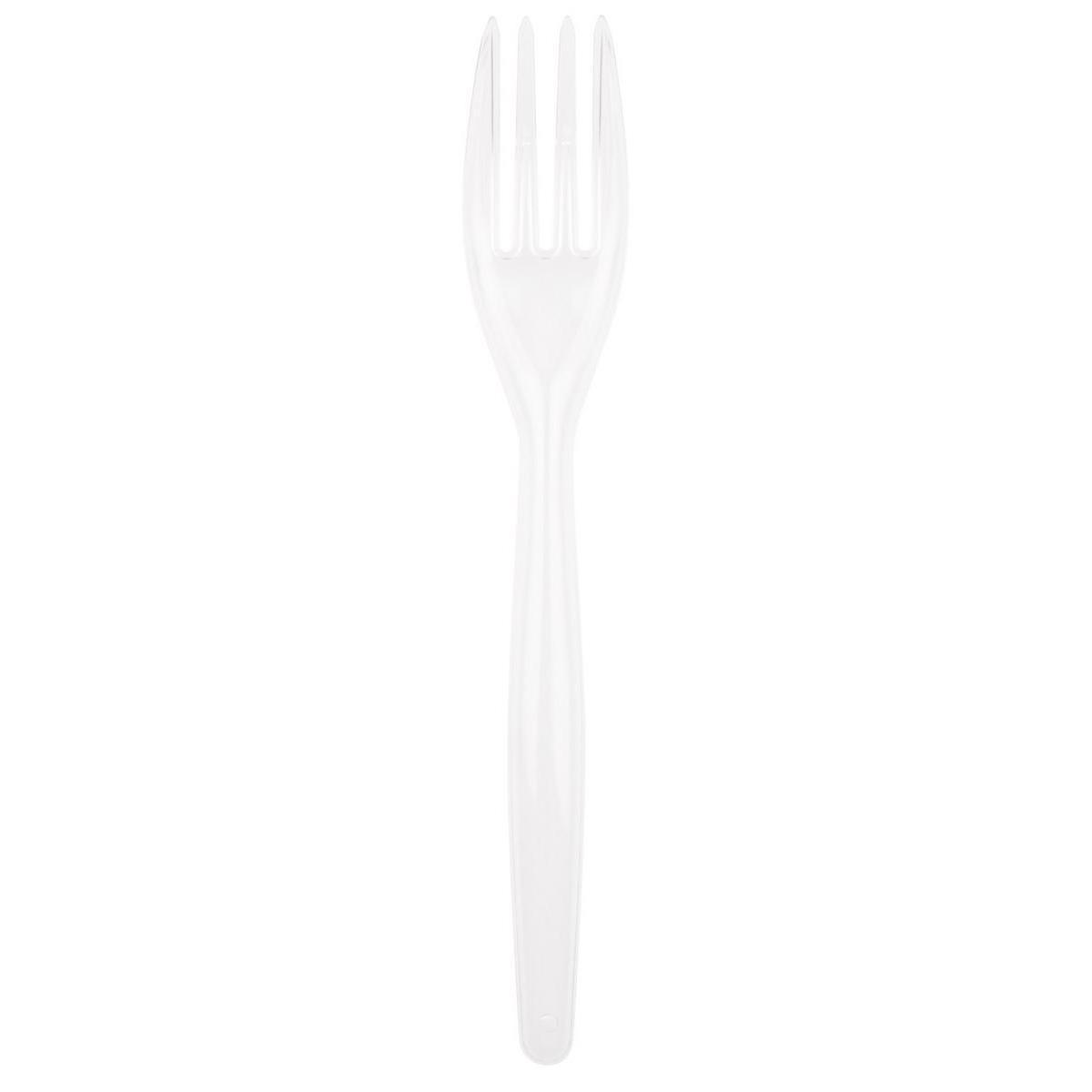 20 fourchettes Easy - Plastique - 18 cm - Blanc