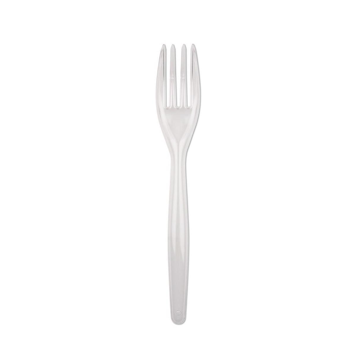20 fourchettes Easy - Plastique - 18 cm - Transparent