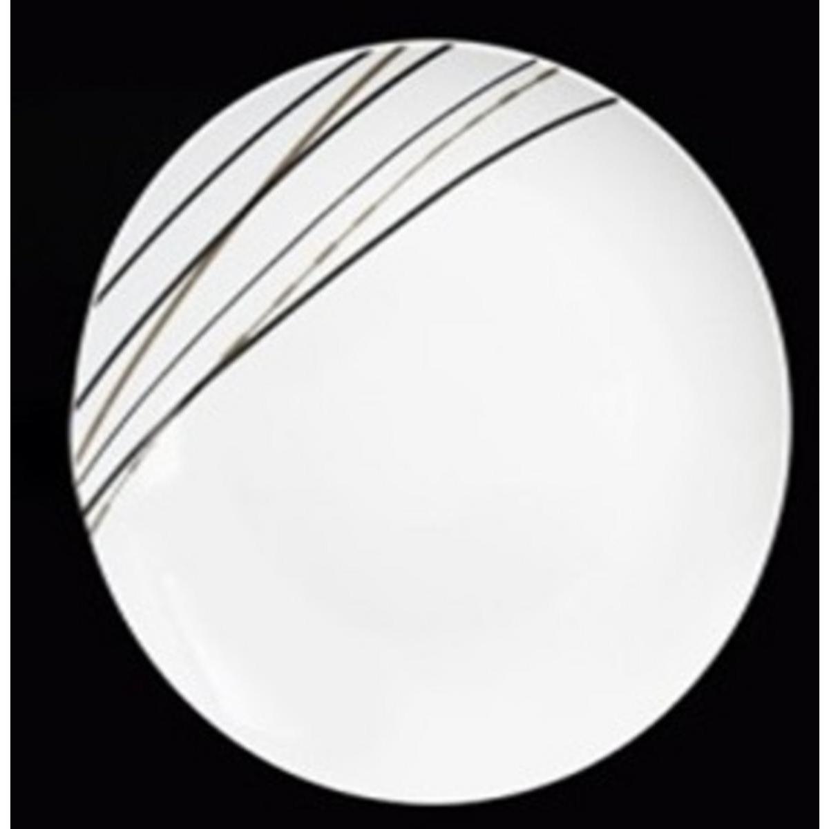 Assiette plate - Porcelaine - Ø 26 cm - Blanc décoré