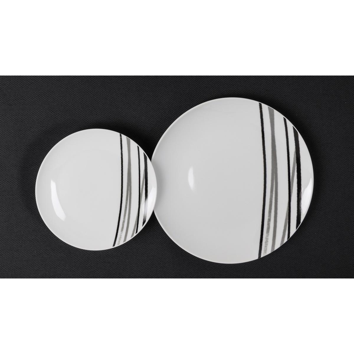 Assiette à desserts - Porcelaine - Ø 19 cm - Blanc décoré