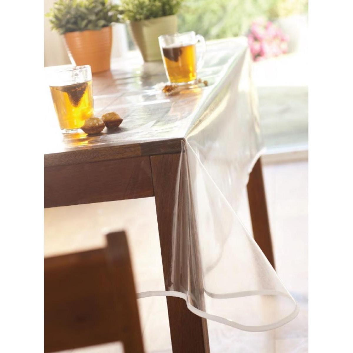 Nappe translucide - 100 % PVC - 140 x 200 cm - Transparent