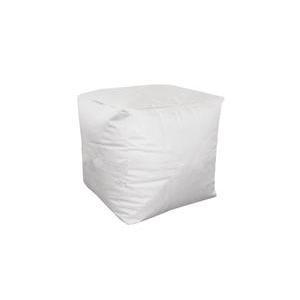 Pouf - Polyester et polystyrène - 38 x 38 x 38 cm - Blanc