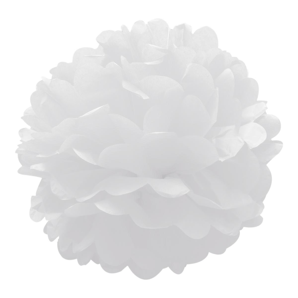 3 fleurs décoratives - Papier - Ø 30 cm - Blanc