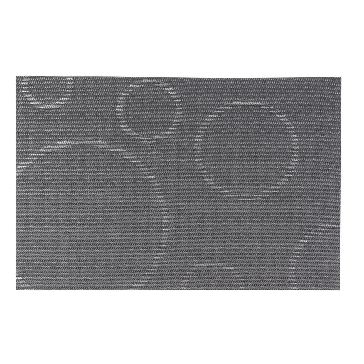Set de table - PVC et polyester - 30 x 45 cm - Gris
