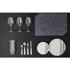 Set de table - PVC et polyester - 30 x 45 cm - Gris