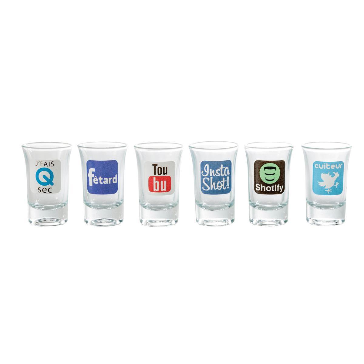 6 verres à shooter iTrinque - Verre - 8,5 cl - Multicolore