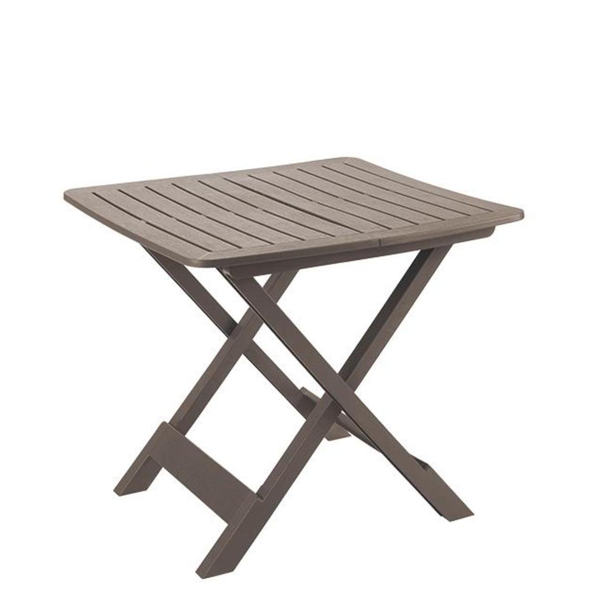 Table pliante imitation bois - 79 x H 70 x 72 cm - Marron taupe