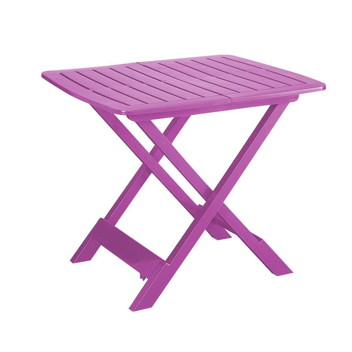 Table pliante 2 personnes - Polypropylène - 79 x 72 x H 70 cm - Fuchsia