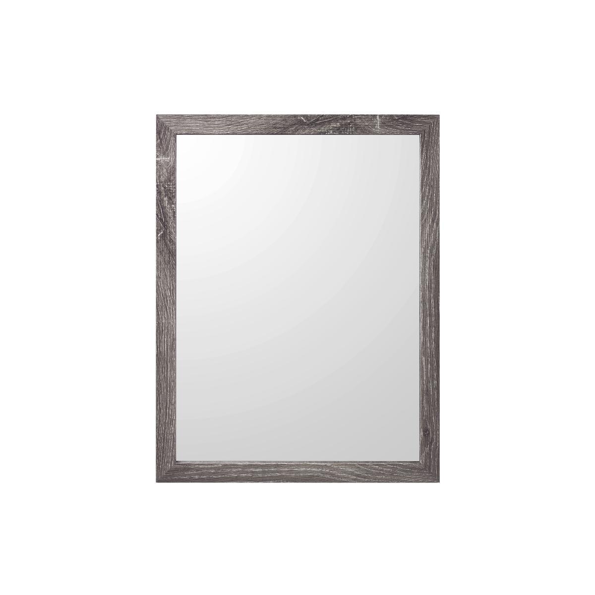 Miroir - MDF et verre - 33.8 x 33.8 x 1.5 cm - Chêne foncé