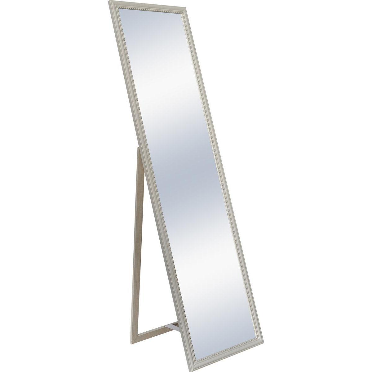 Miroir chevalet - MDF et verre - 30 x 130 cm - Blanc