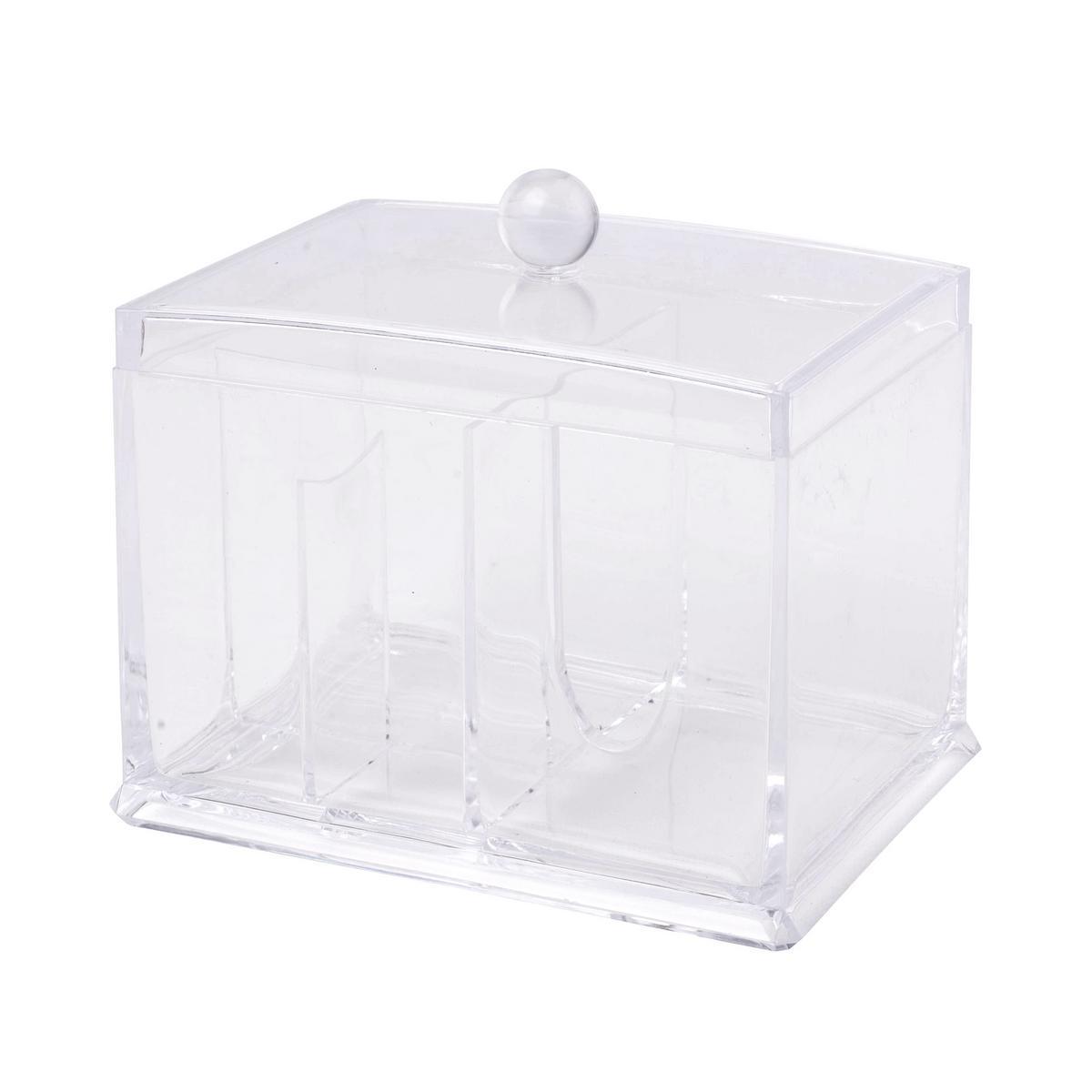 Boîte de rangement de cosmétiques - Plastique - 15 x 11 x H 13 cm - Transparent