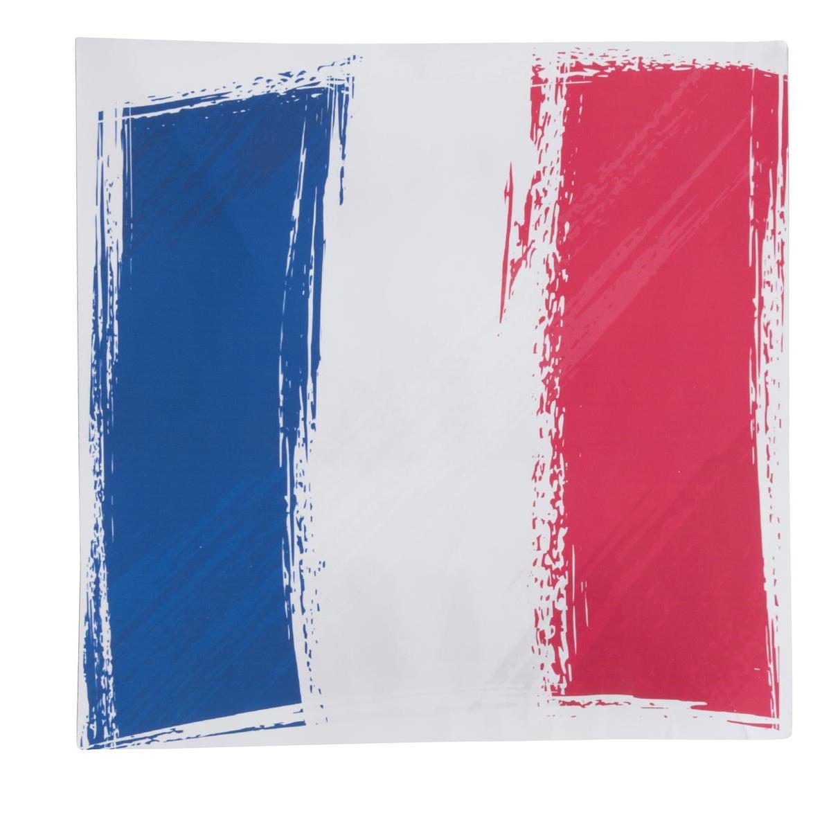 20 serviettes tricolores - Papier - 33 x 33 x H 20 cm - Bleu et Blanc et Rouge