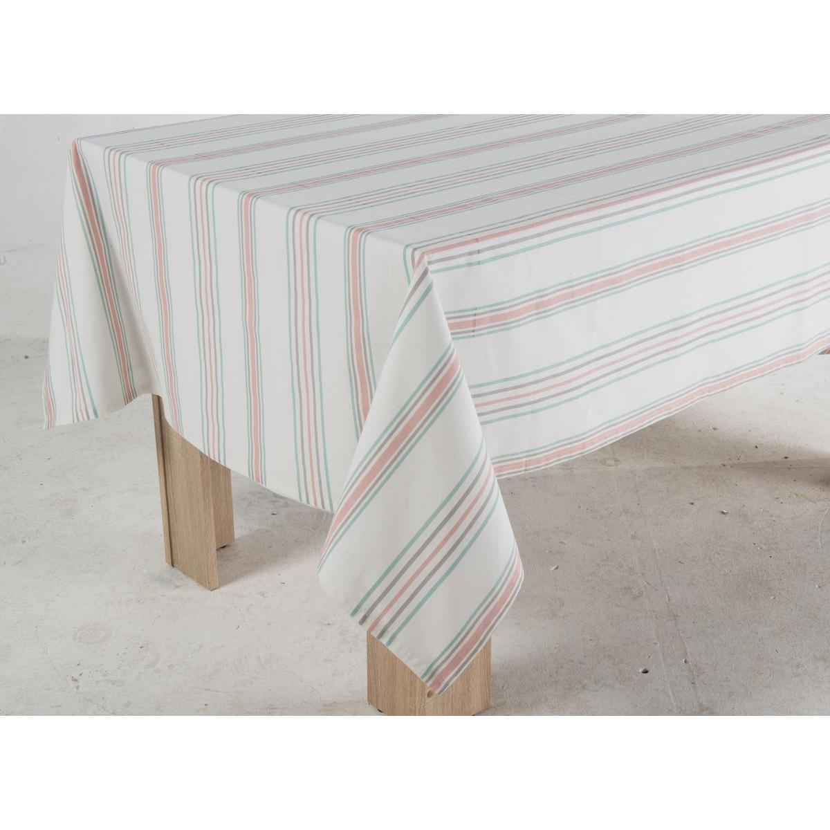 Nappe rayée - 100% Coton - 150 x H 250 cm - Multicolore