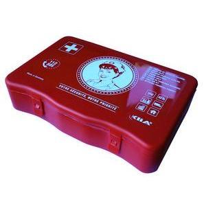 Coffret de premiers secours - Plastique - 22 x 13.5 x H 5 cm - Rouge