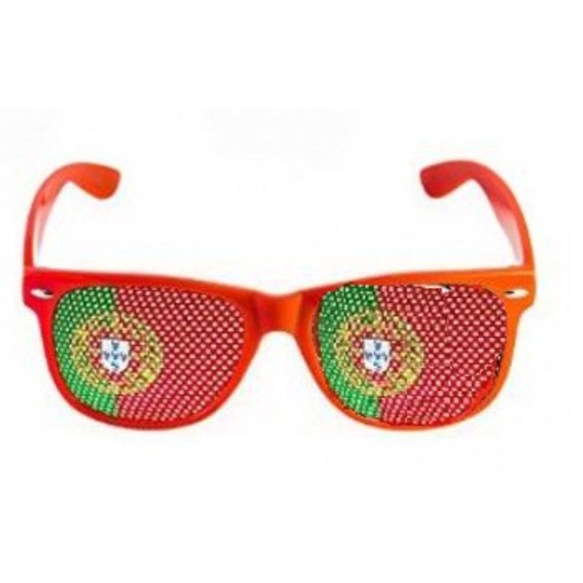 Lunettes supporter du Portugal - 15 x 14.4 x 6.6 cm - Vert, rouge