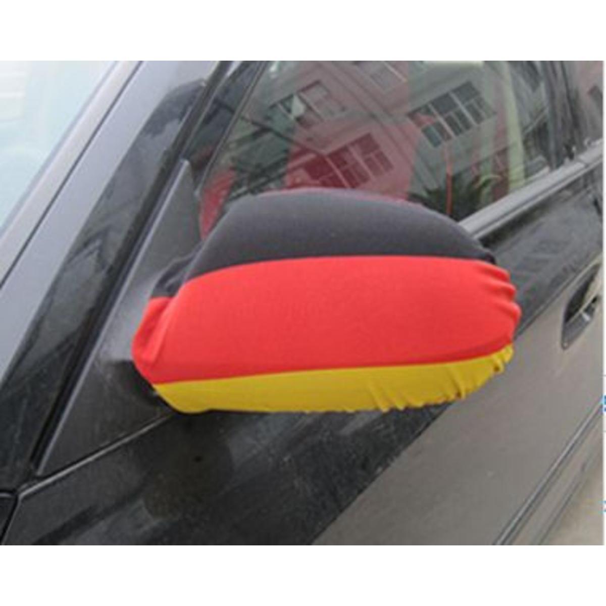 Housse de rétroviseur supporter de l'Allemagne - L 25 x l 24 cm - Noir, rouge, jaune