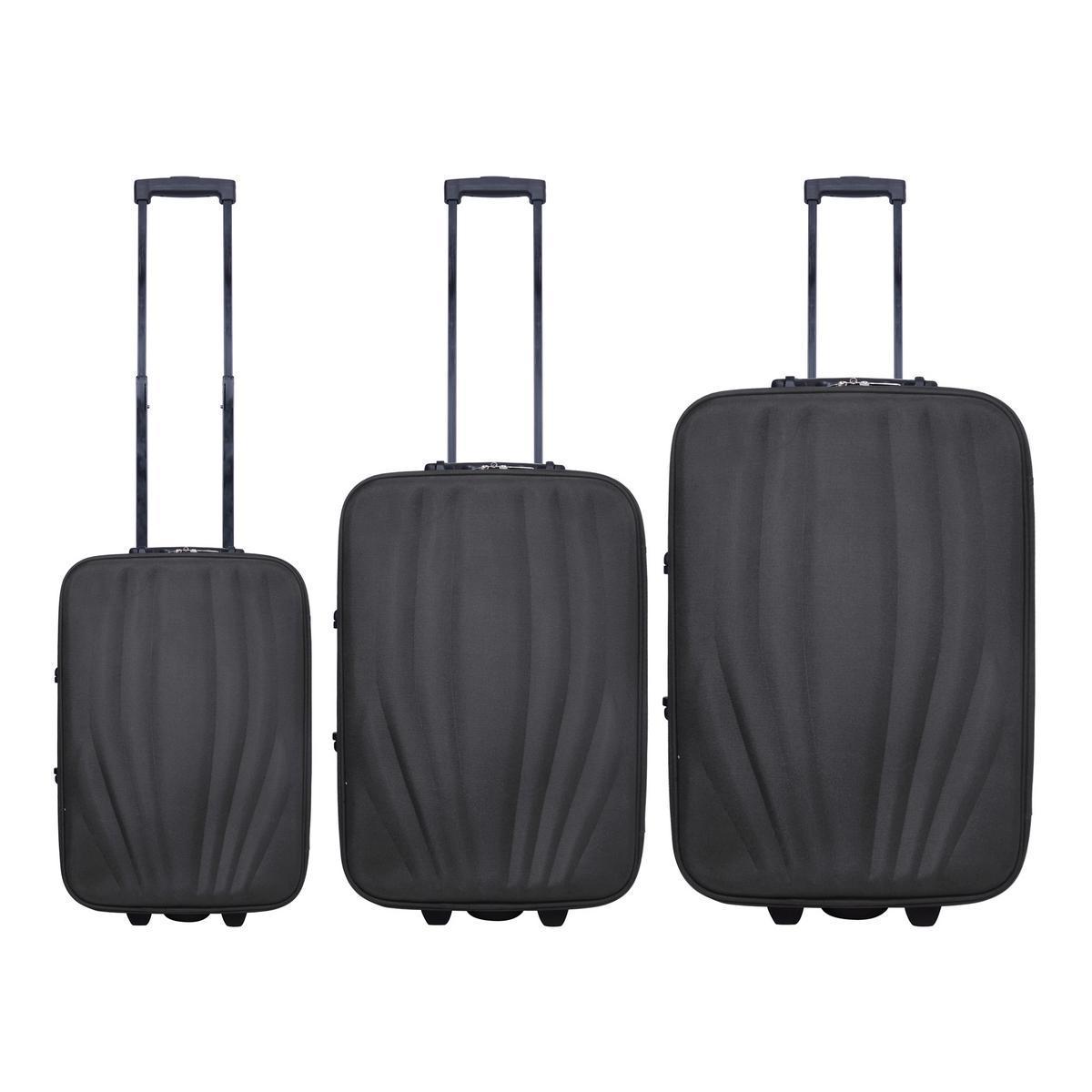 Valise souple 2 roues - Polyester et EVA - 37 x 18 x H 55 cm - Gris