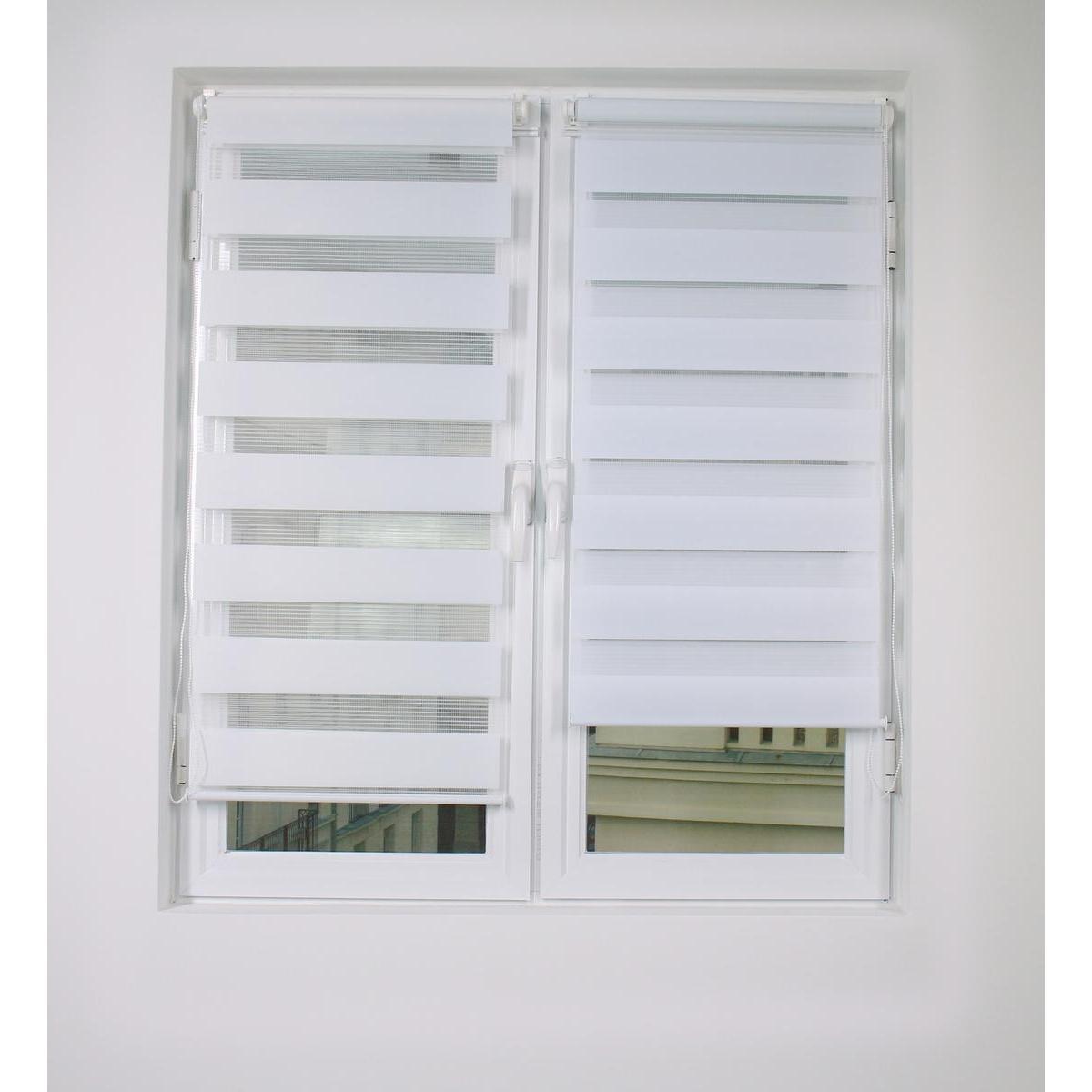 Store enrouleur Jour / Nuit - 100 % Polyester - 120 x 180 cm - Blanc