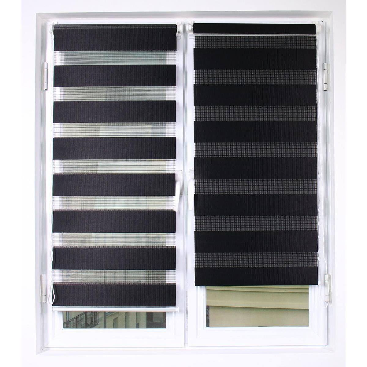Store enrouleur Jour / Nuit - 100 % Polyester - 45 x 90 cm - Noir