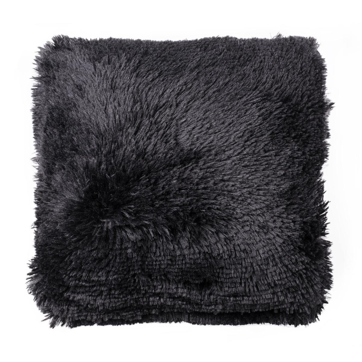 Coussin Shaggy - 38 x L 38 cm - Noir - K.KOON