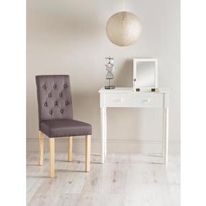 Console avec miroir - MDF et pin - 75 x 38 x H 77 cm - Blanc