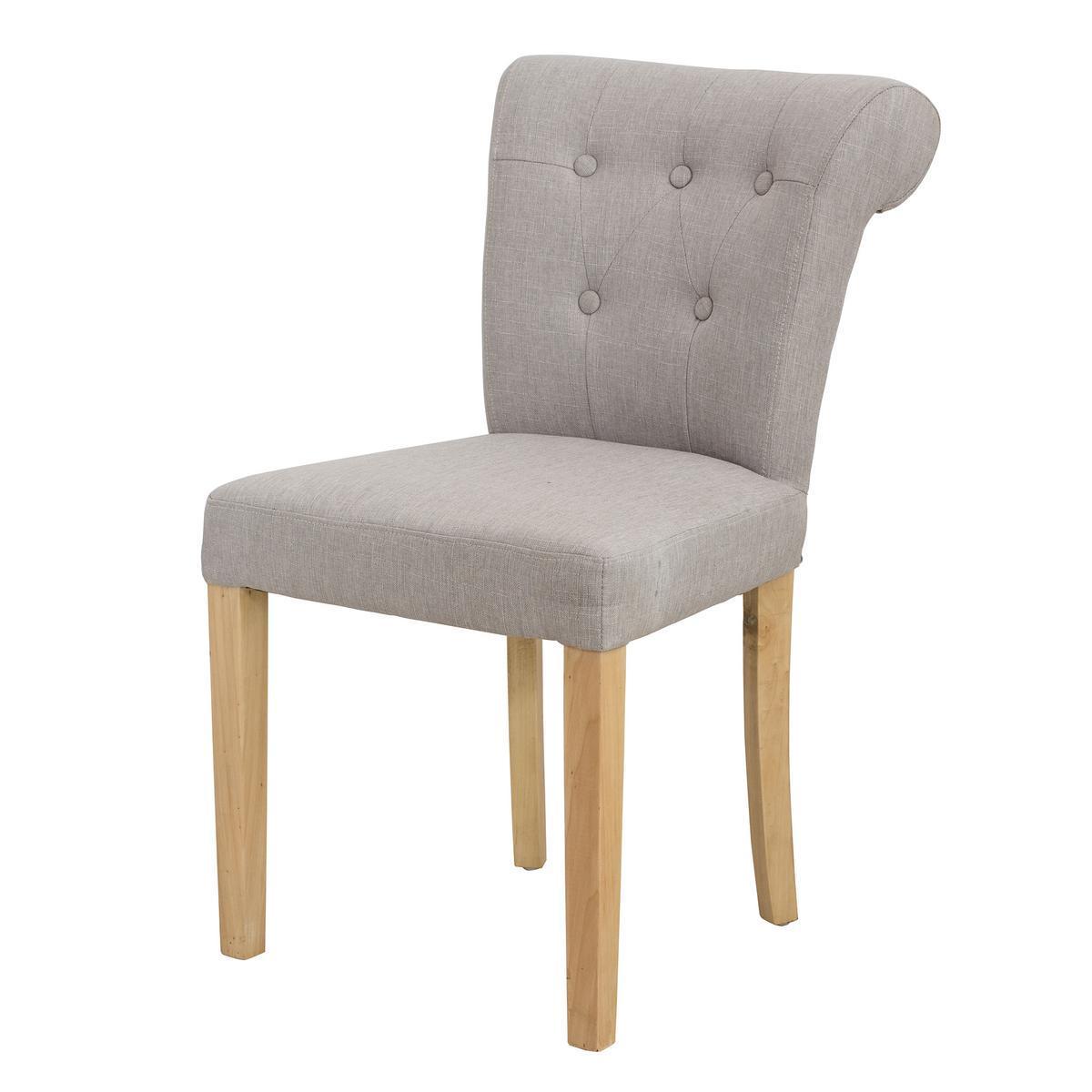 Chaise Bagot - Pin et polyester - 50 x 62 H 83 cm - Beige