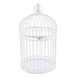 Lanterne cage à oiseaux - Fer - Ø 20 x H 36 cm - Blanc