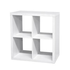 Étagère cube 4 cases - 66 x 30 x H 66 cm - Blanc