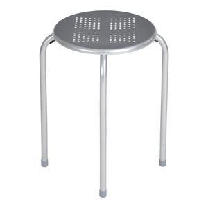 Tabouret rond - Acier - Ø 30 x H 45 cm - Gris ou blanc