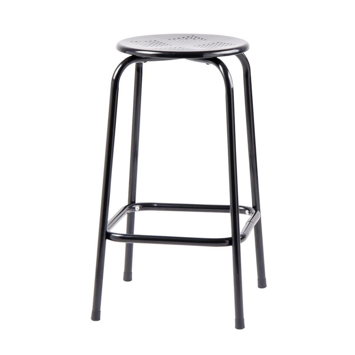 Tabouret haut - Acier - 30 x 30 x H 60 cm - Rouge ou noir