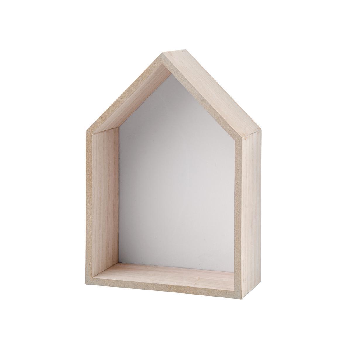 Maison déco étagère - MDF - 20 x 7.8 x H 30.8 cm - Blanc