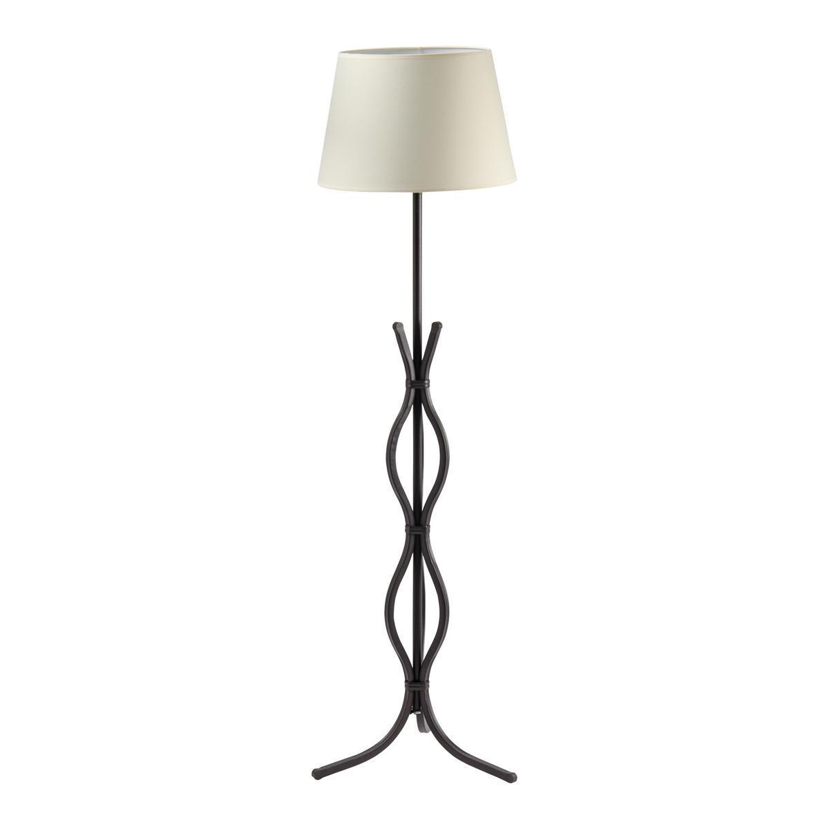 Lampadaire Scandinave - Métal et polyester - Ø 40 x H 143 cm - Noir et blanc