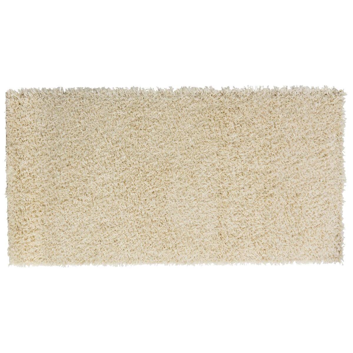 Tapis Shaggy - 100% Polypropylène - 110 x 60 cm - Beige