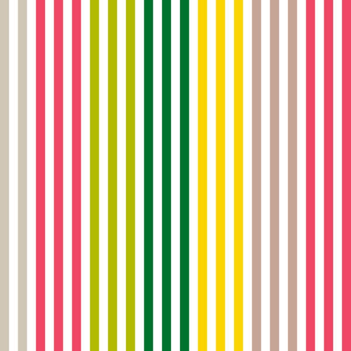 20 serviettes rayées - Papier - 33 x 33 cm - Multicolore